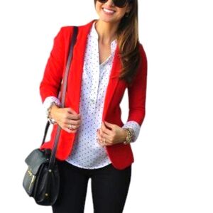 Willi Smith Red Blazer Women’s Size 6 – Office Siren Style Look